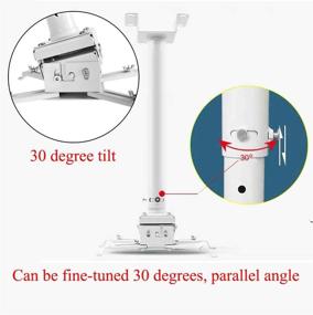 img 1 attached to Универсальное улучшенное подвесное крепление для проектора для подвесных потолков: регулируемое, прочное и универсальное белое крепление для почти всех проекторов (высота 25-38 дюймов)