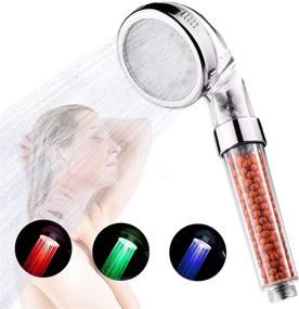 img 4 attached to TOUZUTY LED Light Shower Head - High Output Filter for Hard Water Softener, Color Changes with Water Temperature, Handheld Spa Shower Head for Dry Hair and Skin, Heavy Metals Filter included