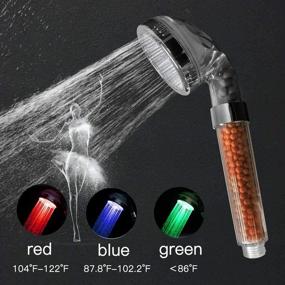 img 1 attached to TOUZUTY LED Light Shower Head - High Output Filter for Hard Water Softener, Color Changes with Water Temperature, Handheld Spa Shower Head for Dry Hair and Skin, Heavy Metals Filter included