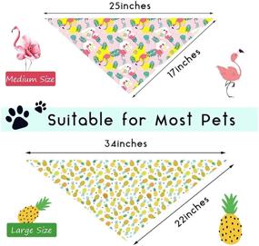 img 3 attached to 🐶 Vibrant and Adjustable 8-Piece Pet Bandana Set for Small to Large Dogs - Perfect for Summer with Hawaiian, Rainforest Fruit, and Flamingo Styles (L)