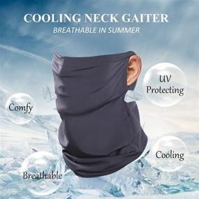 img 3 attached to 🧣 Ice Silk Cooling Neck Gaiter with Earloop: Ultimate Sports Face Scarf for Dust & Outdoor Activities