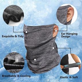 img 2 attached to 🧣 Ice Silk Cooling Neck Gaiter with Earloop: Ultimate Sports Face Scarf for Dust & Outdoor Activities