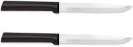 🍴 pack of 2 rada cutlery utility steak knives - black stainless steel handle logo