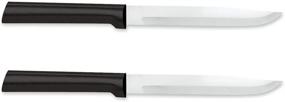 img 4 attached to 🍴 Pack of 2 Rada Cutlery Utility Steak Knives - Black Stainless Steel Handle