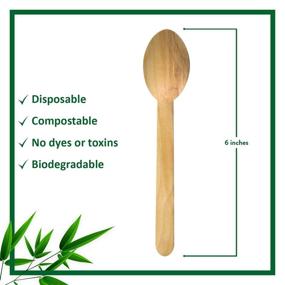 img 1 attached to 🌱 Discover the Sustainable Choice: Palm Naki Bamboo Cutlery (40 Count) - Eco-Friendly, Compostable and Biodegradable Disposable Dinnerware Spoons