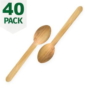 img 3 attached to 🌱 Discover the Sustainable Choice: Palm Naki Bamboo Cutlery (40 Count) - Eco-Friendly, Compostable and Biodegradable Disposable Dinnerware Spoons