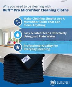 img 3 attached to 🧽 Buff Pro 12x12 Black Microfiber Cleaning Cloths - 12 Pack, Premium Towels for Glass, Kitchens, Bathrooms, Automotive & More!