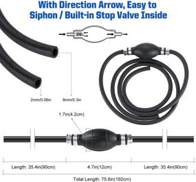 img 2 attached to 🚀 Насос BOYISEN для перекачки горючего - эффективный насос для перекачки топлива с прочным резиновым шлангом для легкой сифонной перекачки масла, бензина и воды.