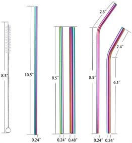 img 3 attached to 🌈 Vibrant and Durable Rainbow Stainless Steel Reusable Straws with Silicone Tips: Ideal for 20 oz, 30 oz, and 40 oz Tumblers - Perfect for Milkshakes, Coffees, and Smoothies