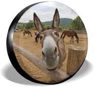 🐴 foruidea funny donkey spare tire cover: waterproof dust-proof uv sun wheel tire cover, ideal for jeep, trailer, rv, suv, and various vehicles (14, 15, 16, 17 inch) logo