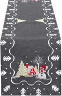 enhance festive decor with simhomsen embroidered snowman table runner in dark gray (13 × 69 inch) logo