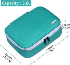 img 3 attached to 🖍️ Turquoise Large Pencil Case - VASCHY Art Color Pencils Organizer with 3 Detachable Layers, Multiple Zippered Pockets for School, Office, and Stationery Organization