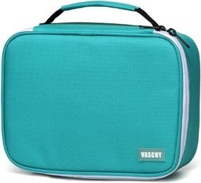 img 4 attached to 🖍️ Turquoise Large Pencil Case - VASCHY Art Color Pencils Organizer with 3 Detachable Layers, Multiple Zippered Pockets for School, Office, and Stationery Organization