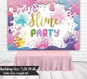 img 2 attached to Colorful Slime Theme Party Backdrop - 7x5ft Glitter Splatter Design for Girl Baby Shower, Birthday, Photography, Summer Graffiti Painting. Ideal Cake Table Decorations and Photo Booth Props - by Funnytree.