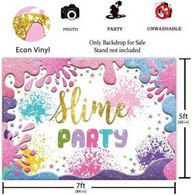 img 3 attached to Colorful Slime Theme Party Backdrop - 7x5ft Glitter Splatter Design for Girl Baby Shower, Birthday, Photography, Summer Graffiti Painting. Ideal Cake Table Decorations and Photo Booth Props - by Funnytree.