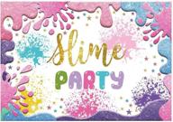 colorful slime theme party backdrop - 7x5ft glitter splatter design for girl baby shower, birthday, photography, summer graffiti painting. ideal cake table decorations and photo booth props - by funnytree. логотип