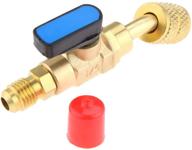 🔧 r410a air conditioner ball valve hvac a/c angled shut-off adapter 1/4" sae for r22 r12 brass refrigerant adapter logo