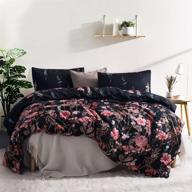 stylish leadtimes floral queen duvet cover set: black boho flowers bedding | queen size 90x90 duvet cover with 2 pillowcases - style8 logo