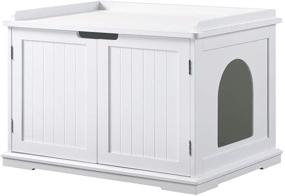 img 4 attached to Unipaws Stylish Cat Washroom Storage Bench, Litter Box Cover with Durable Wooden Structure, Ample Storage, Easy Assembly, Fits Most Litter Boxes