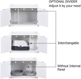 img 2 attached to Unipaws Stylish Cat Washroom Storage Bench, Litter Box Cover with Durable Wooden Structure, Ample Storage, Easy Assembly, Fits Most Litter Boxes