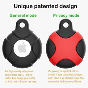 img 3 attached to 🔒 Waterproof Silicone Case with Keychain Ring for Apple AirTag - Anti-Scratch Protective Tracker Cover Compatible with 2021 AirTags for Pets, Keys, Luggage, Backpacks (Black)