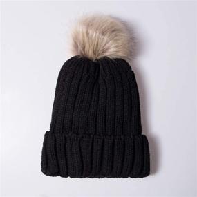 img 2 attached to Stay Cozy with Ousipps 2 Pack Womens Winter Hats – Stylish Skull Caps Beanies with Pom Pom