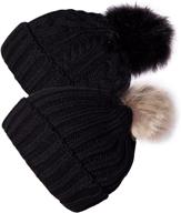 stay cozy with ousipps 2 pack womens winter hats – stylish skull caps beanies with pom pom логотип