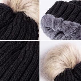 img 1 attached to Stay Cozy with Ousipps 2 Pack Womens Winter Hats – Stylish Skull Caps Beanies with Pom Pom