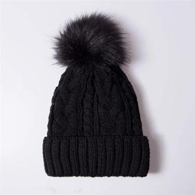 img 3 attached to Stay Cozy with Ousipps 2 Pack Womens Winter Hats – Stylish Skull Caps Beanies with Pom Pom