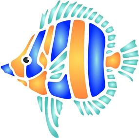 img 4 attached to 🐠 Fish Stencil Template - Create Stunning Sea & Reef Art with 6.5 x 6.5 inch (L) Stencil