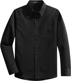 img 4 attached to 👔 Spring&Gege Boys' Long Sleeve Dress Shirts: Formal Uniform Woven Solid Styles