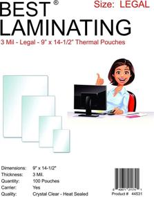 img 1 attached to 🔒 Top-Rated 3 Mil Clear Legal Size Thermal Laminating Pouches - 9 X 14.5 - Qty 100 (3 Mil Legal) - Ultimate Lamination Solution!