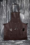 🪡 facón professional leather barber apron cape for hair cutting and hairdressing at salon - multi-use, adjustable with 6 pockets - heavy duty premium quality - limited edition - 28"x 24" (brown) logo