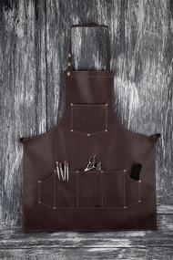 img 4 attached to 🪡 Facón Professional Leather Barber Apron Cape for Hair Cutting and Hairdressing at Salon - Multi-use, Adjustable with 6 Pockets - Heavy Duty Premium Quality - Limited Edition - 28"x 24" (Brown)