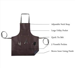 img 1 attached to 🪡 Facón Professional Leather Barber Apron Cape for Hair Cutting and Hairdressing at Salon - Multi-use, Adjustable with 6 Pockets - Heavy Duty Premium Quality - Limited Edition - 28"x 24" (Brown)