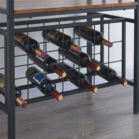 img 1 attached to 🍷 OIAHOMY Industrial Wine Bakers Rack: 4-Tier Freestanding Floor Wine Rack with Storage, Glass Holder - Multi-Function Home Bar Furniture for Kitchen, Dining Room
