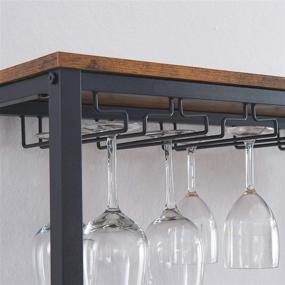 img 2 attached to 🍷 OIAHOMY Industrial Wine Bakers Rack: 4-Tier Freestanding Floor Wine Rack with Storage, Glass Holder - Multi-Function Home Bar Furniture for Kitchen, Dining Room