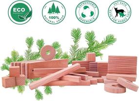 img 1 attached to 🌲 ELONG HOME Cedar Blocks for Clothes Storage 60 Pack, Eco-Friendly Cedar Rings for Hangers, High-Quality Cedarwood Balls Chips Sachets for Closet & Drawers Protection