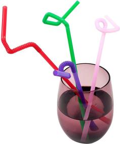 img 1 attached to LaMi 75 Super Flex Straws: Assorted Colors for Flexible Sipping Experience