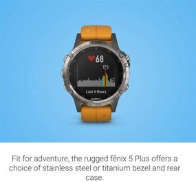 img 2 attached to 🍊 Renewed Garmin Fenix 5 Plus Titanium Smartwatch: Multisport GPS, Color TOPO Maps, Heart Rate Monitoring, Music & Garmin Pay - Orange