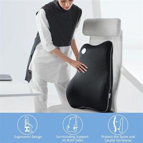 img 1 attached to 💺 Powsure Back Support Pillow for Office Chair - Memory Foam Lumbar Cushion with 3D Mesh Cover, Breathable Ergonomic Design for Lower Back Pain Relief - Orthopedic Backrest for Car Seat, Wheelchair, Recliner