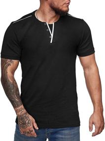 img 3 attached to Rela Bota Slim Fit Short Sleeve Sweatshirt Men's Clothing in Shirts