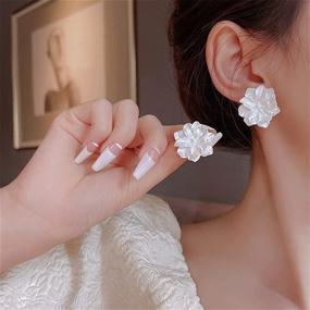 img 1 attached to 🌸 Stunning ONLYJUMP Bohemia Flower Stud Earrings - Must-Have Lightweight Chic Resin Floral Statement Jewelry for Women and Girls!