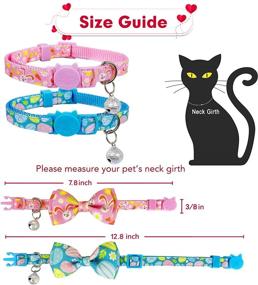 img 3 attached to Pohshido 2 Pack Easter Cat Collar with Bow Tie - Holiday Bunny Carrot Design, Breakaway Safety Buckle for Kittens, Adjustable Size 7.8-12.8 inch