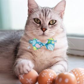 img 1 attached to Pohshido 2 Pack Easter Cat Collar with Bow Tie - Holiday Bunny Carrot Design, Breakaway Safety Buckle for Kittens, Adjustable Size 7.8-12.8 inch