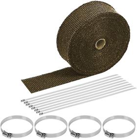 img 4 attached to Enhance Performance with AeroBon Titanium Exhaust Heat Wrap Kit & Locking Ties