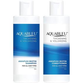 img 4 attached to 🧴 Aquableu Biotin Shampoo & Conditioner Set - Natural Thickening & Volumizing for Thicker Fuller Hair - Hair Loss Treatment, Promotes Growth with Coconut, Keratin, Argan & Jojoba - Awapuhi Fragrance (8oz)