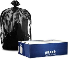 img 2 attached to 🗑️ Plasticplace 55-60 gallon Trash Bags, 2.0 Mil, 38" Width x 58" Height, Black, 50 per Case