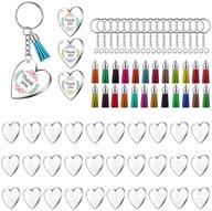 🌈 premium juanya 90-piece acrylic transparent discs & heart keychain blanks set: diy crafts & jewelry making kit with colourful tassel pendants & key rings logo