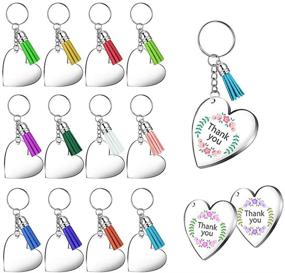 img 3 attached to 🌈 Premium Juanya 90-Piece Acrylic Transparent Discs & Heart Keychain Blanks Set: DIY Crafts & Jewelry Making Kit with Colourful Tassel Pendants & Key Rings